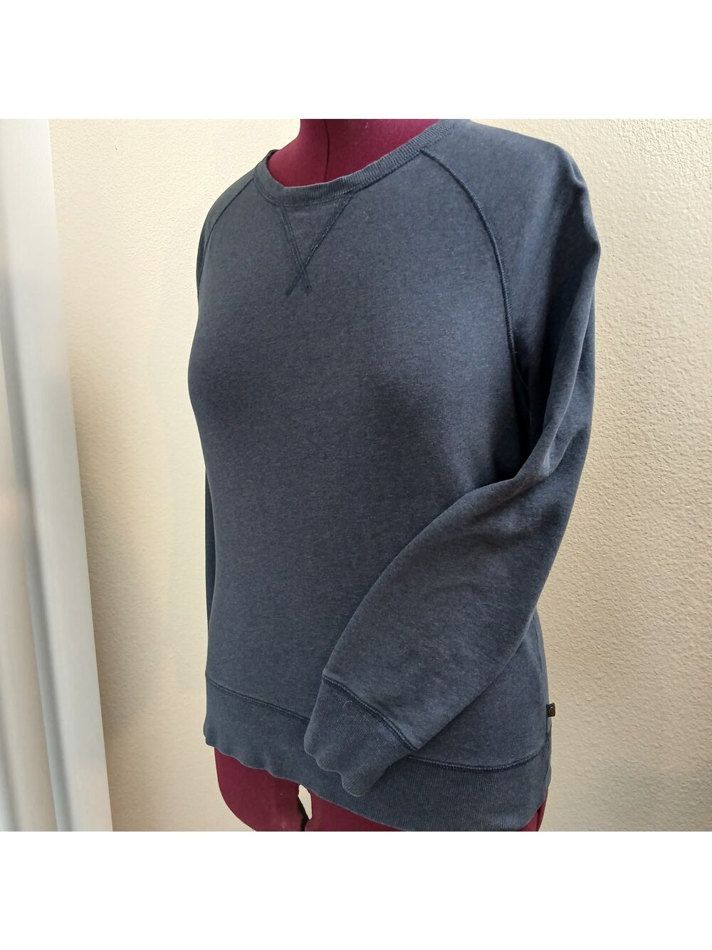 Onassis French Terry Raglan Crewneck Sweatshirt Mens M retro Navy blue cotton